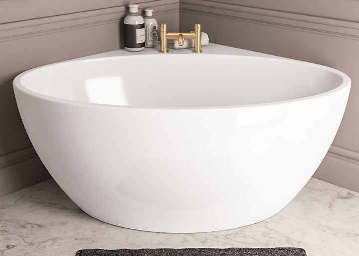 Whitchurch Corner Bath Inc Waste - White