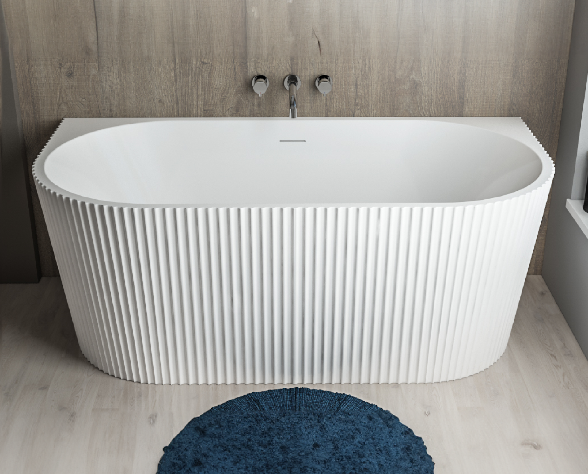 Bath Shack Caversham 1500mm D Shaped Bath Inc Waste - White β Bathshack