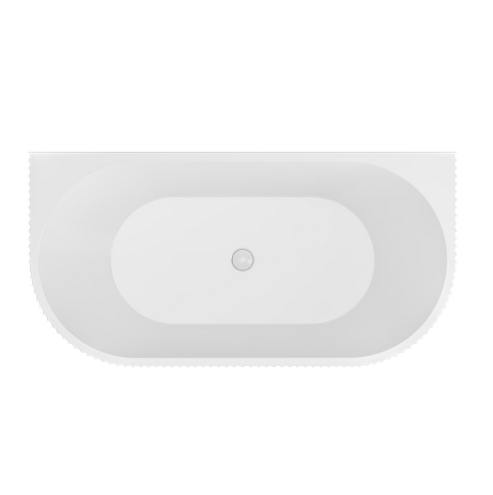 Caversham 1650mm D Shaped Bath Inc Waste - White