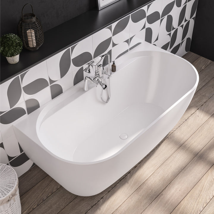Grafton D Shaped Bath 1650 x 800mm - White
