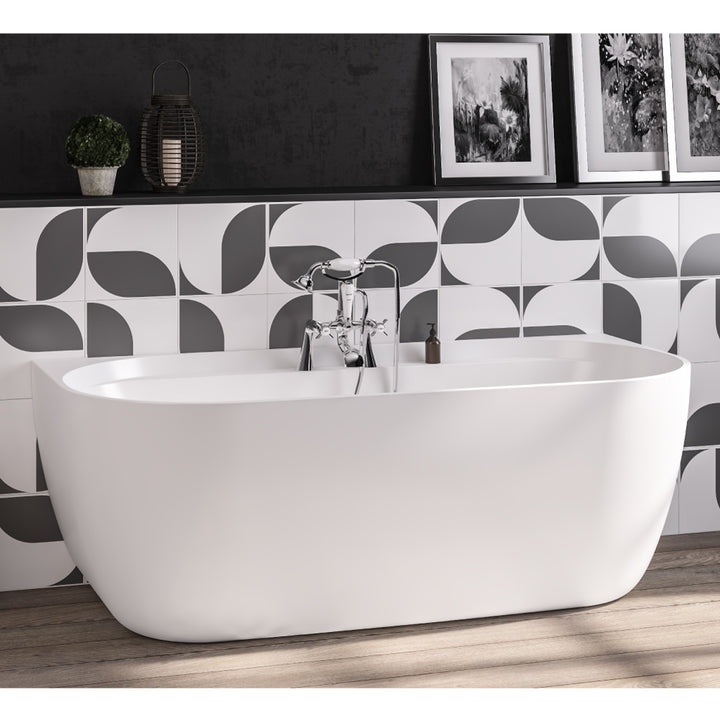 Grafton D Shaped Bath 1650 x 800mm - White