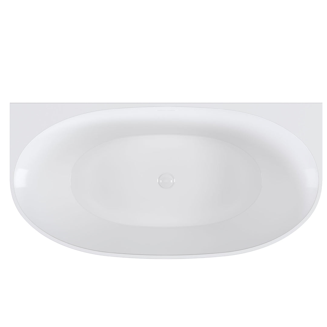 Harlton Back to Wall 1500 x 750 x 580mm Freestanding Bath - Gloss White