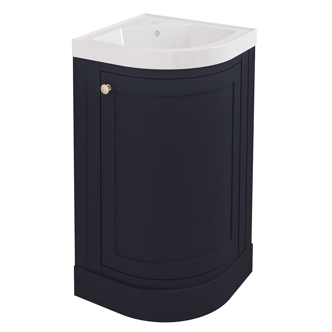 Hardwick 430mm Corner Vanity Unit and Polymarble Basin - Matt Anthracite