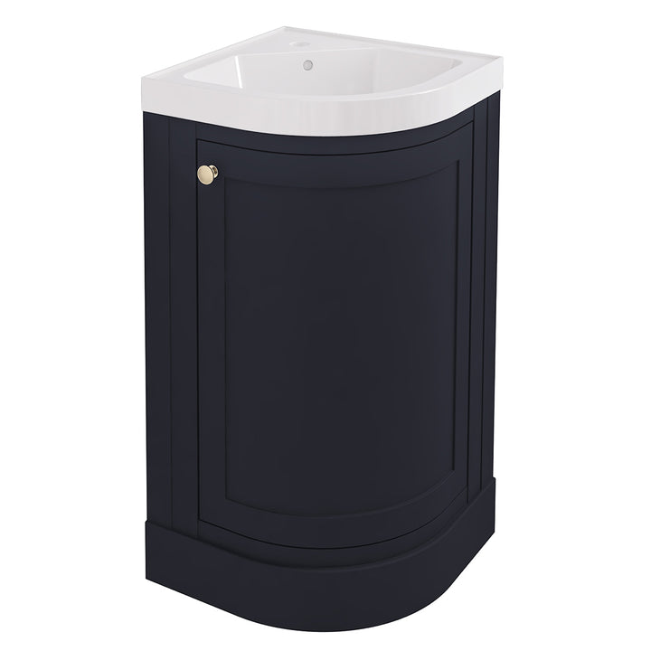 Hardwick 430mm Corner Vanity Unit and Polymarble Basin - Matt Anthracite