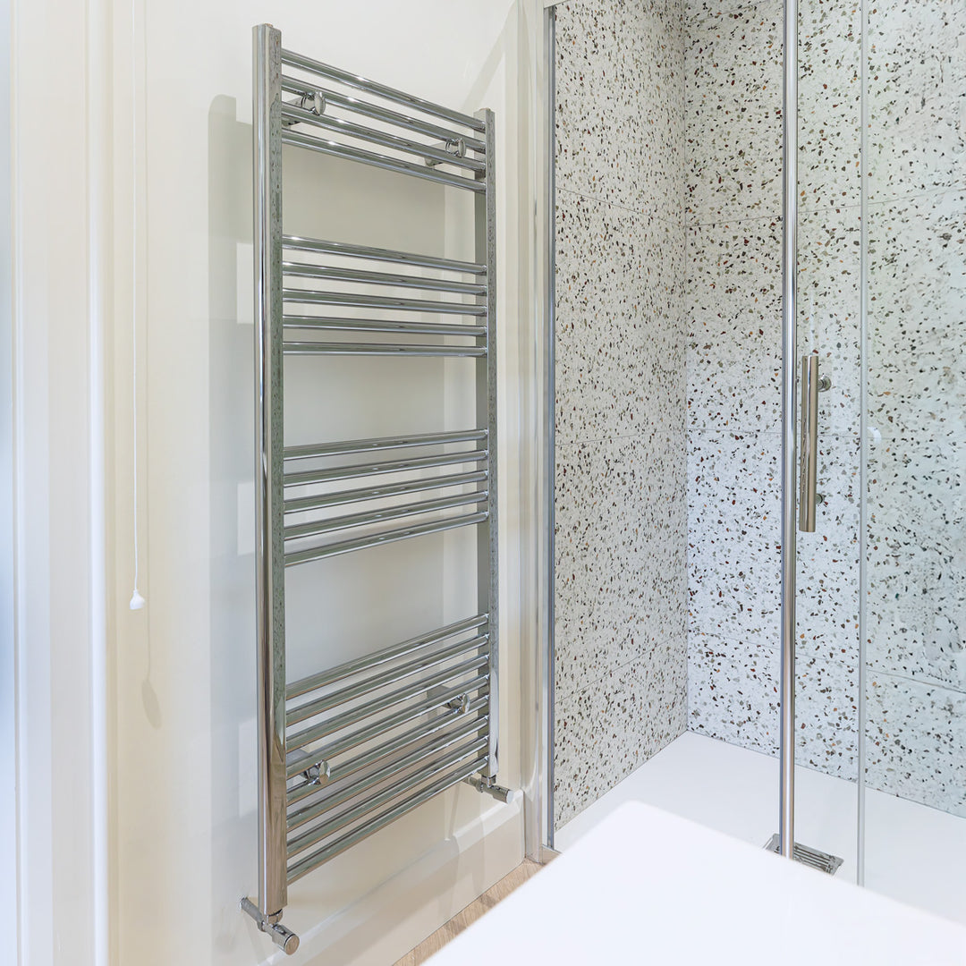 Eliseo Ricci 1200 x 500mm Straight Heated Towel Rail - Chrome