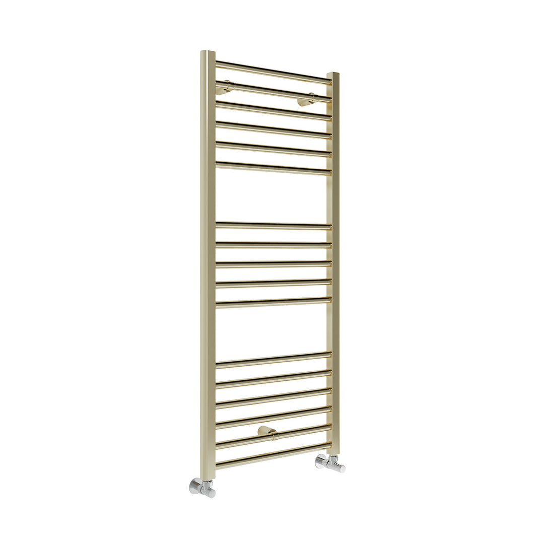 Eliseo Ricci 1200 x 500mm Straight Heated Towel Rail - Brushed Brass