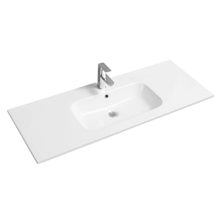 Modern 1100mm ceramic oval basin with 1 pre drilled taphole