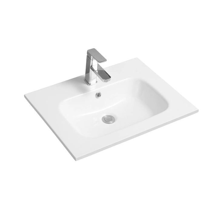 Modern 600mm ceramic oval basin with 1 pre drilled taphole