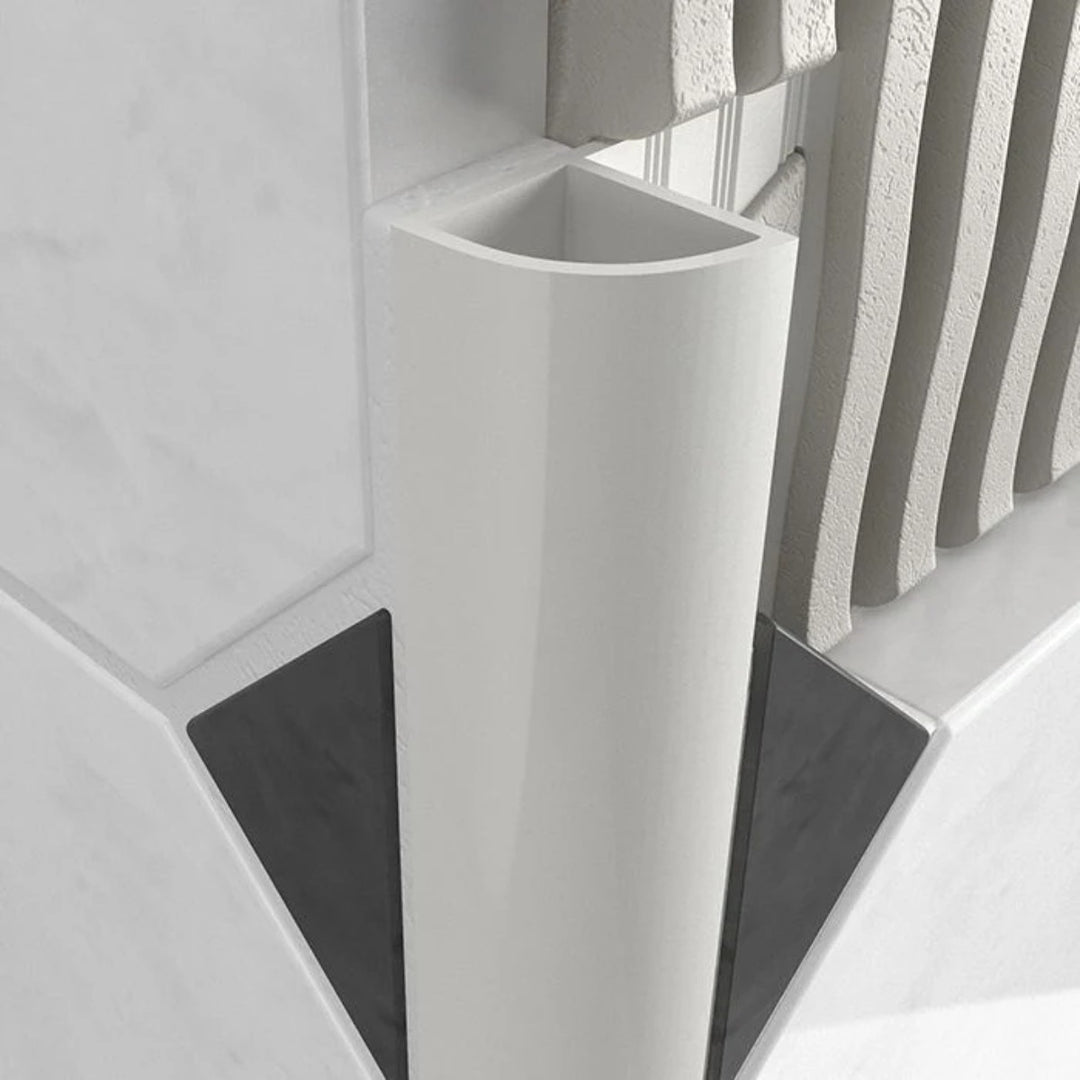 Atrim 8mm round edge PVC tile trim in white, 2.5m long, designed to protect exposed tile edges and provide a smooth, rounded finish for 8mm tiles.