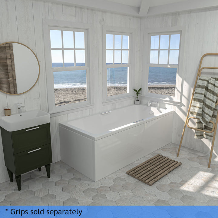 Portland Single Ended Twin Grip 1800 x 800mm Bath - White