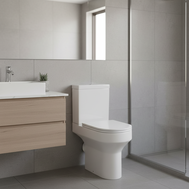 Harmony Rimless Close Coupled Toilet with Soft Close Toilet Seat