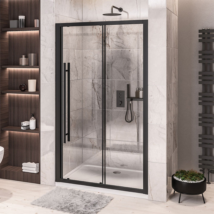 Vantage 6 1200mm Sliding Shower Door - Black