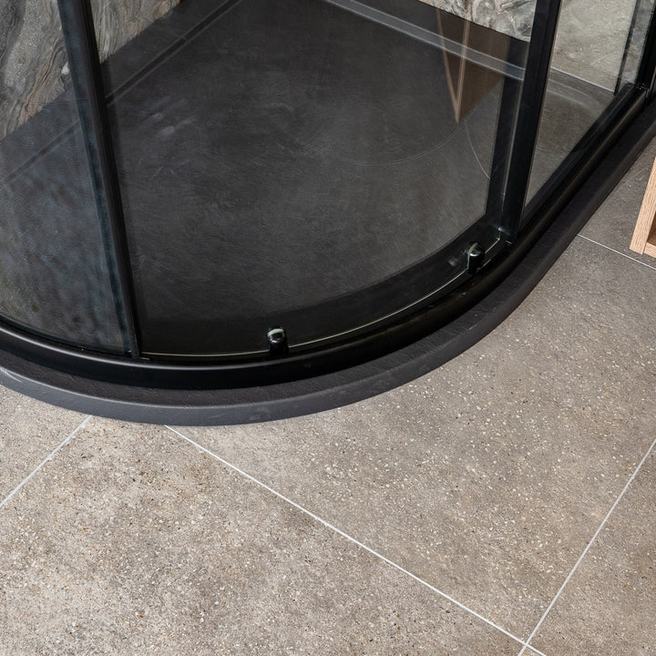 Vantage 1000 x 800mm Single Door Offset Quadrant Shower Enclosure - Black