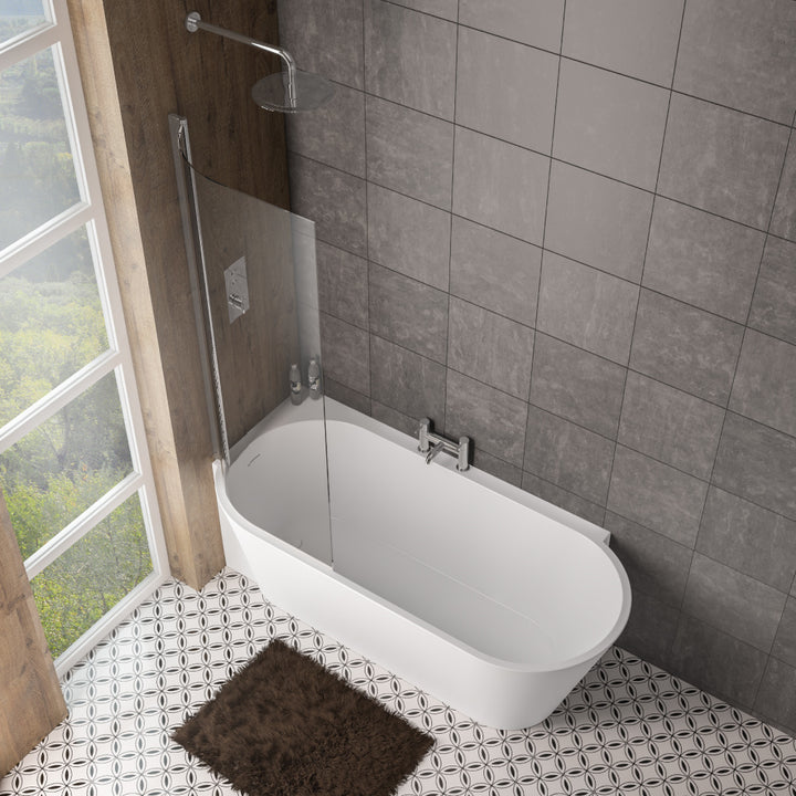 Bray Left Hand 6mm Bath Screen - Chrome