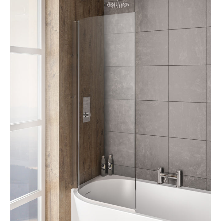 Bray Left Hand 6mm Bath Screen - Chrome