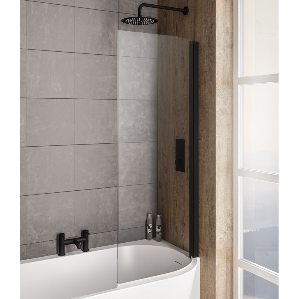 Bray Right Hand 6mm Bath Screen - Black