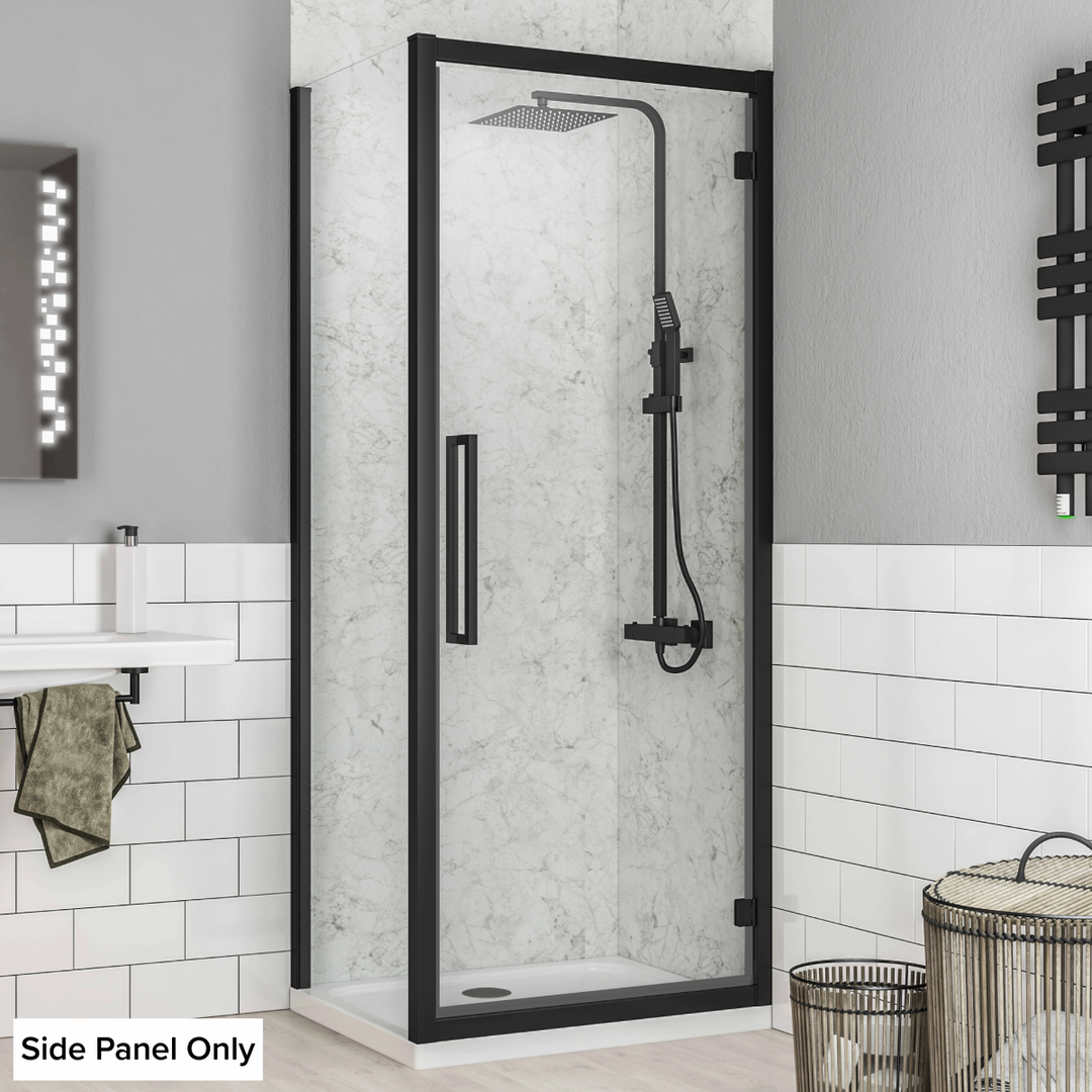Corniche Hinge Door Side Panel 2000 x 900mm - Matt Black