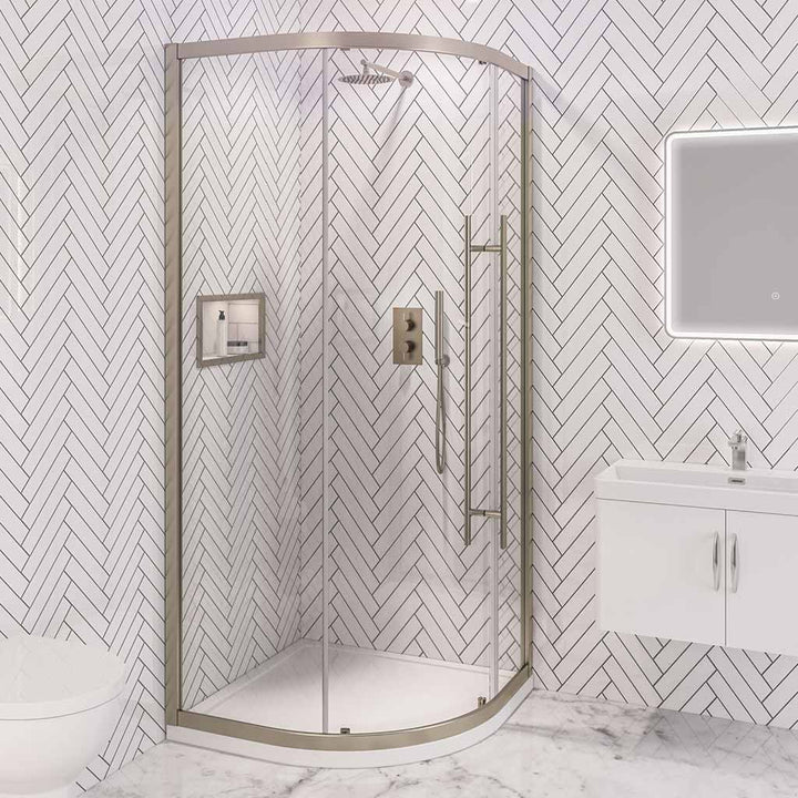 Vantage 2000 Easy Clean Quadrant 900mm - Brushed Brass