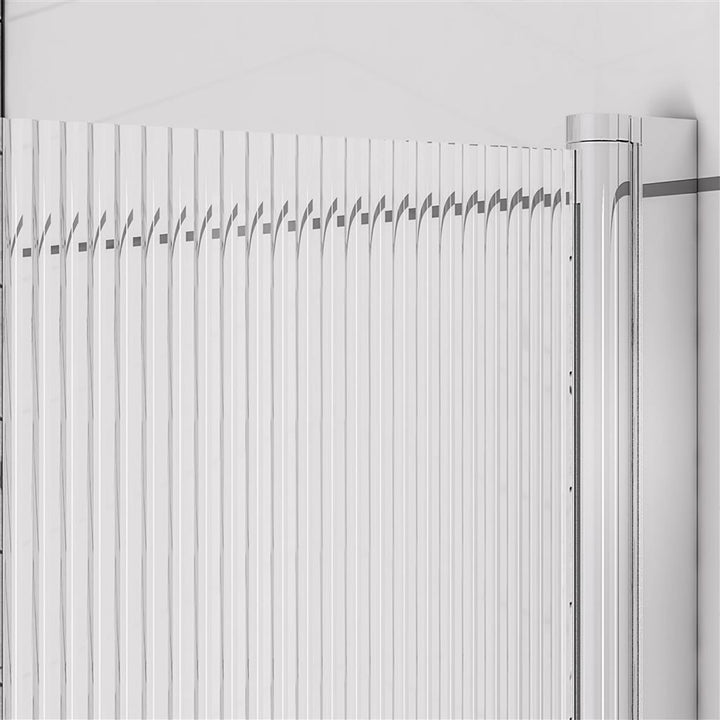 1400 x 800mm Straight Fluted Bath Screen - Right Hand