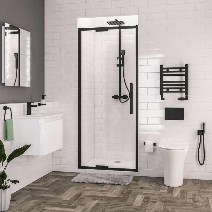 Corniche 2000 x 900mm In-Fold Door - Matt Black