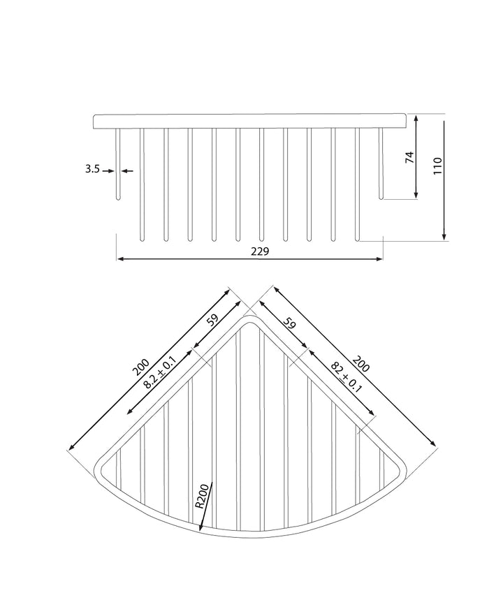 Corner Basket - Matt Black