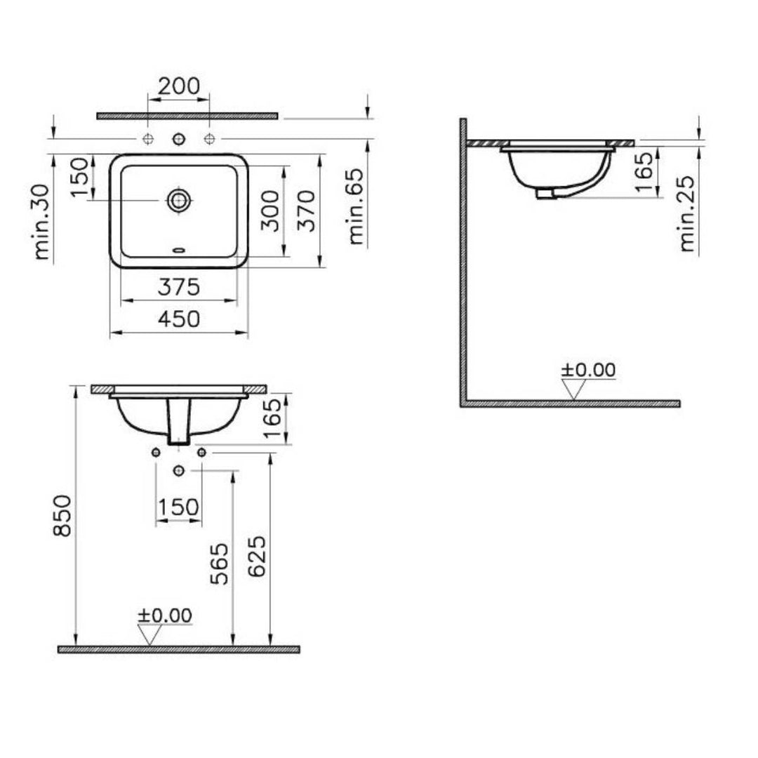 Vitra S20 Undermount Square Bowl