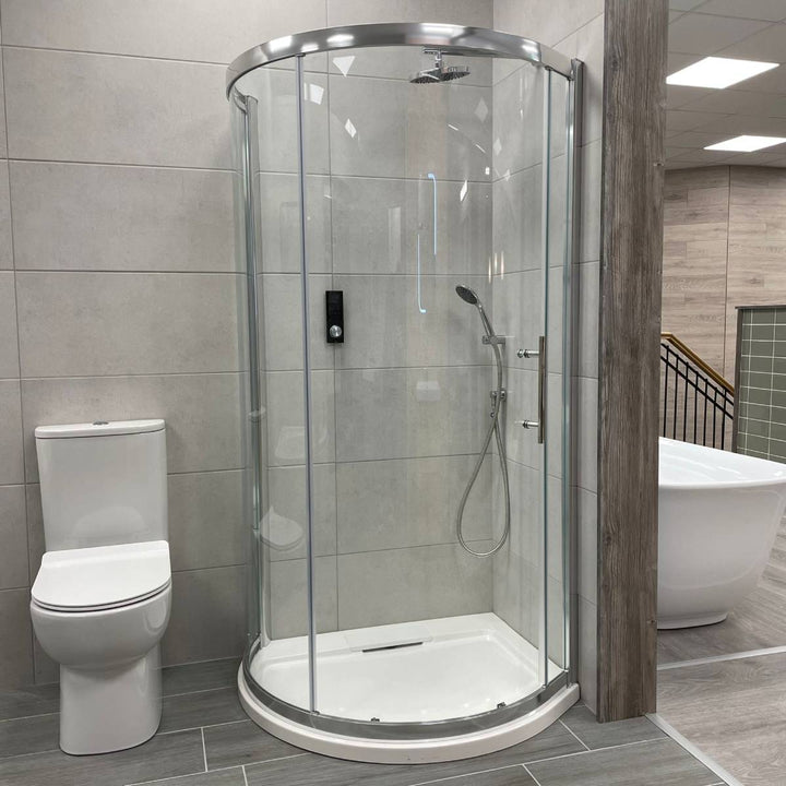 Volente 1000 x 850/650mm Spacesaver Offset Quadrant Shower Enclosure