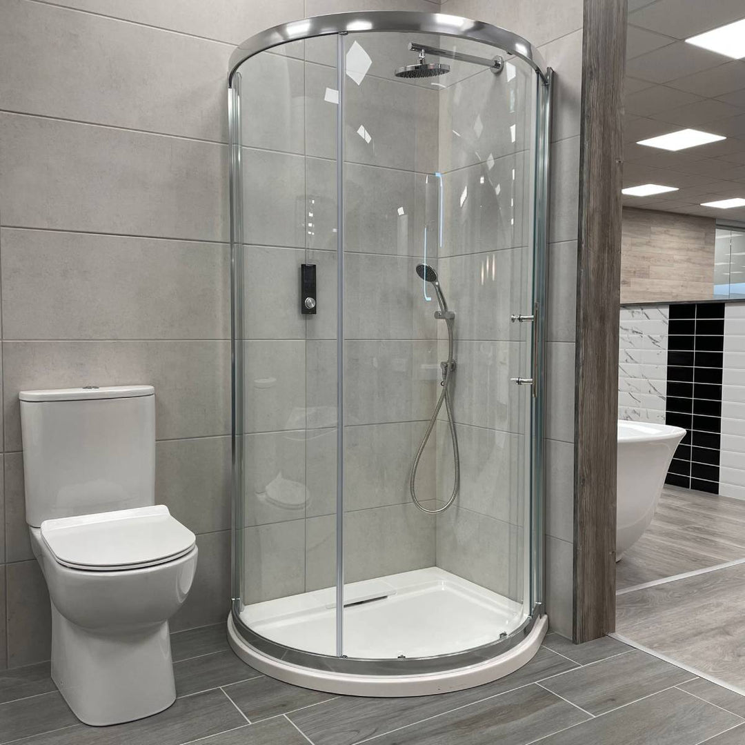 Volente 1000 x 850/650mm Spacesaver Offset Quadrant Shower Enclosure
