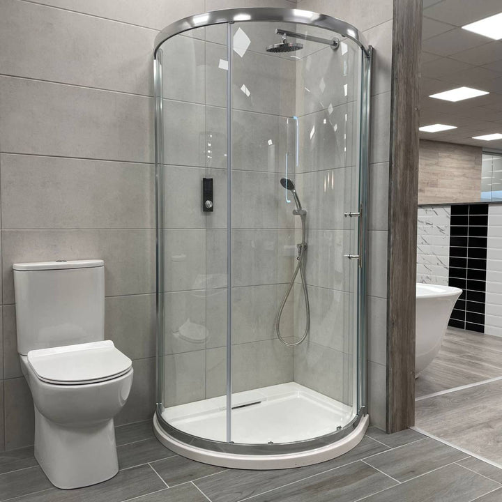 Volente 1000 x 850/650mm Spacesaver Offset Quadrant Shower Enclosure