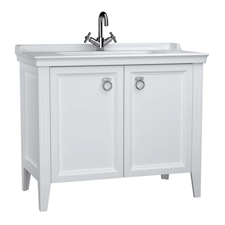 Vitra Valarte 1000mm Floor Standing 2 Door Washbasin Unit inc Basin - Matt White