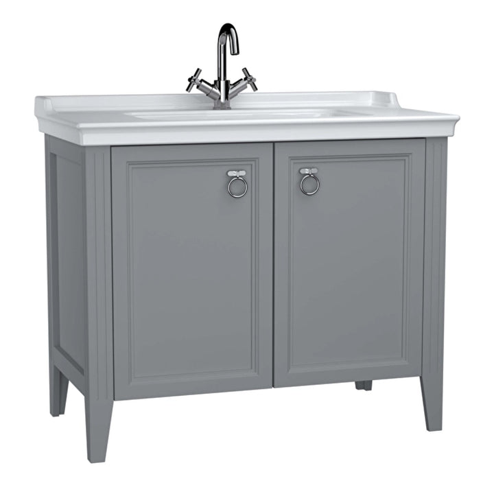 Vitra Valarte 1000mm Floor Standing 2 Door Washbasin Unit inc Basin - Grey