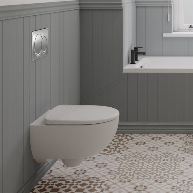 Geberit Wall-Hung 4-in-1 Frame, Flush Plate, Selnova Rimless Pan & Soft Close Seat Pack