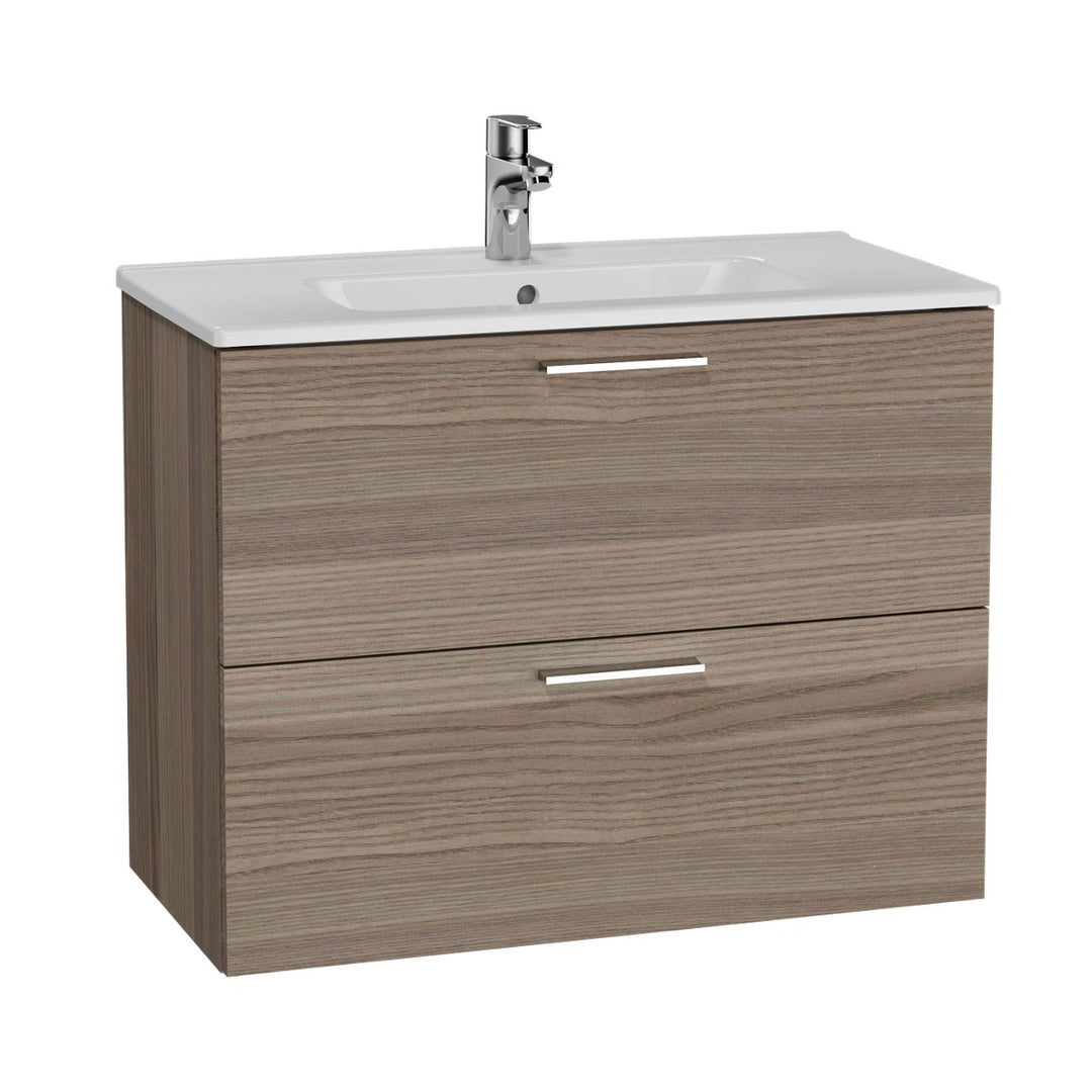 Vitra Mia 800mm Wall Hung 2 Drawer Washbasin Unit inc Basin - Cordoba