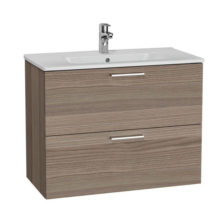Vitra Mia 800mm Wall Hung 2 Drawer Washbasin Unit inc Basin - Cordoba