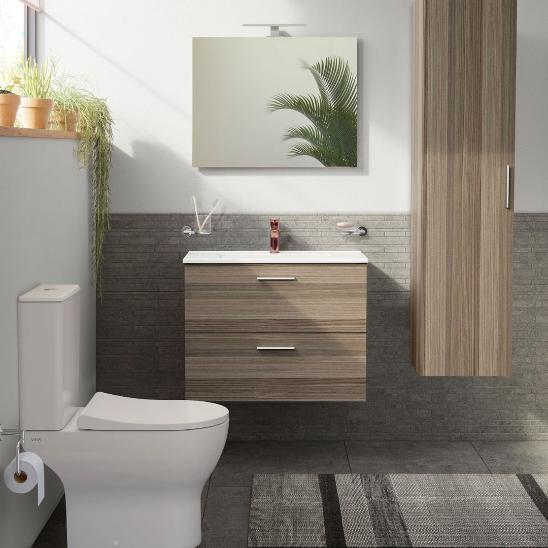 Vitra Mia 800mm Wall Hung 2 Drawer Washbasin Unit inc Basin - Cordoba
