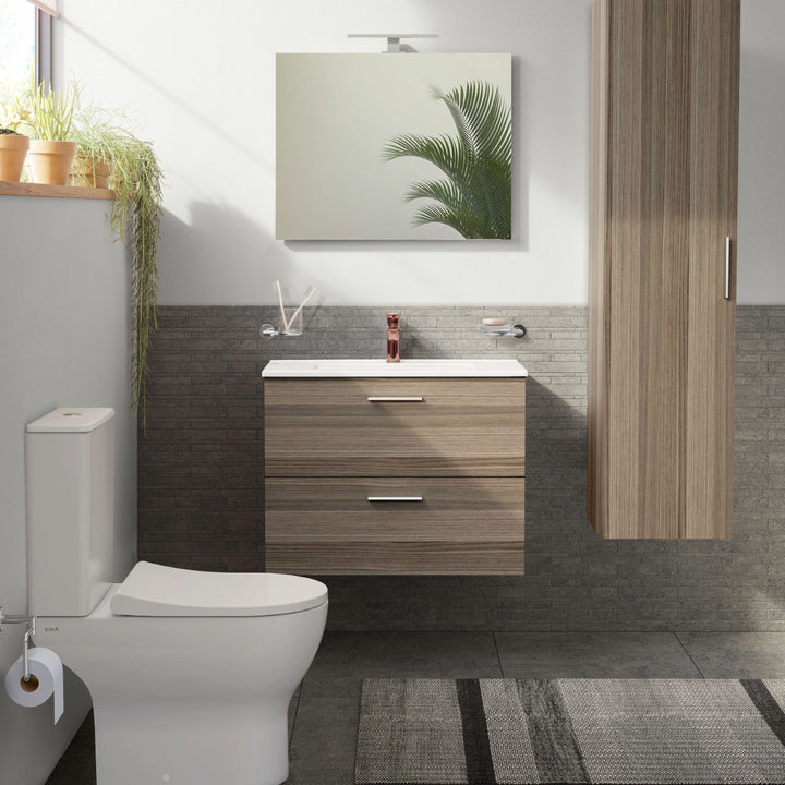 Vitra Mia 800mm Wall Hung 2 Drawer Washbasin Unit inc Basin - Cordoba