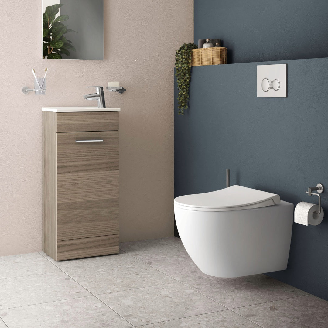Vitra Mia 400mm Floor Standing 1 Door Washbasin Unit inc Basin - Cordoba