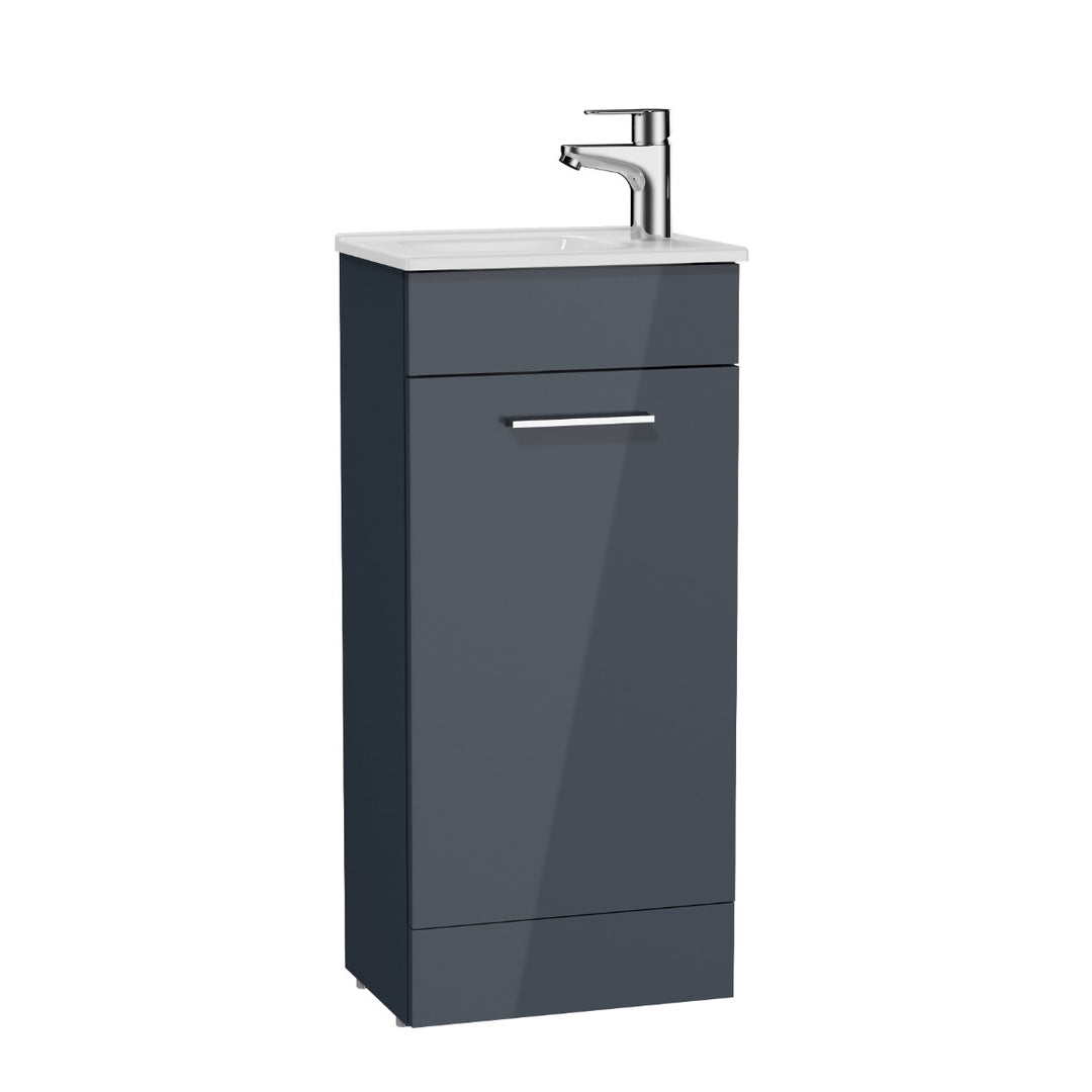 Vitra Mia 400mm Floor Standing 1 Door Washbasin Unit inc Basin - Anthracite