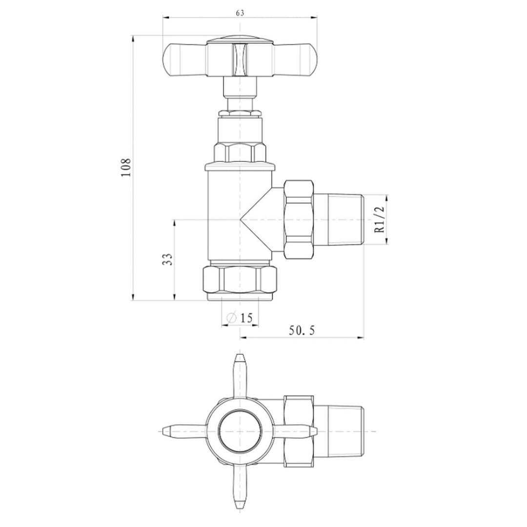 Balmoral Traditional Angled Radiator Valves
