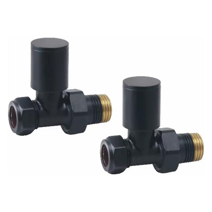 Eliseo Ricci Minimalistic Straight Radiator Valve - Black