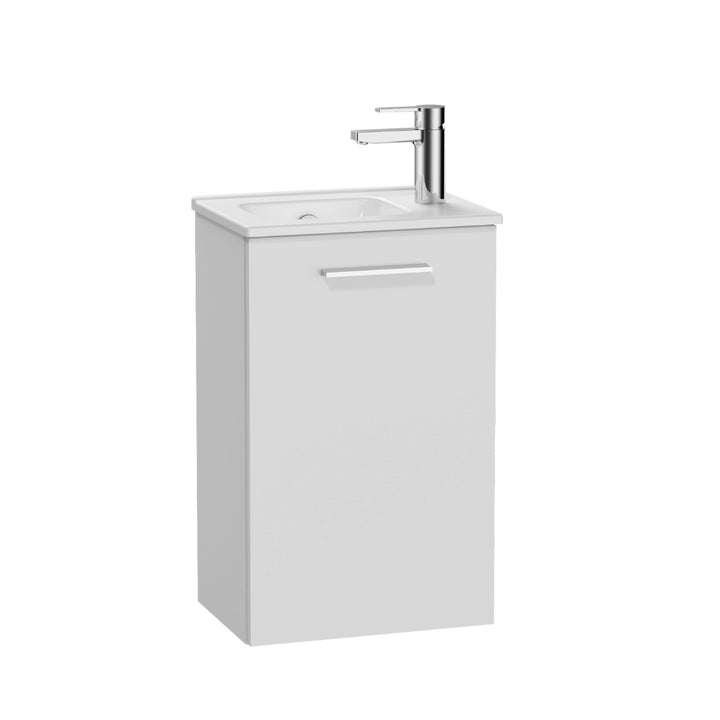 Vitra Mia 400mm Wall Hung 1 Door Washbasin Unit inc Basin - White High Gloss