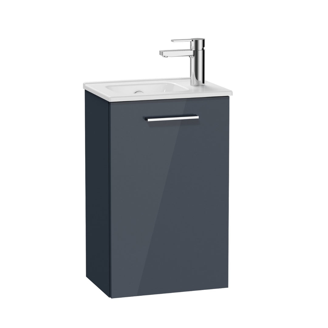 Vitra Mia 400mm Wall Hung 1 Door Washbasin Unit inc Basin - Anthracite