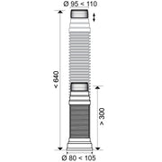 Wirquin Extendable Pan Connector 300mm – 640mm - Technical drawing