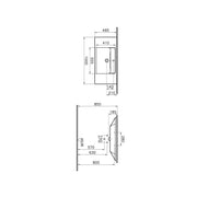 Vitra Integra 1000mm Vanity Basin - Technical drawing