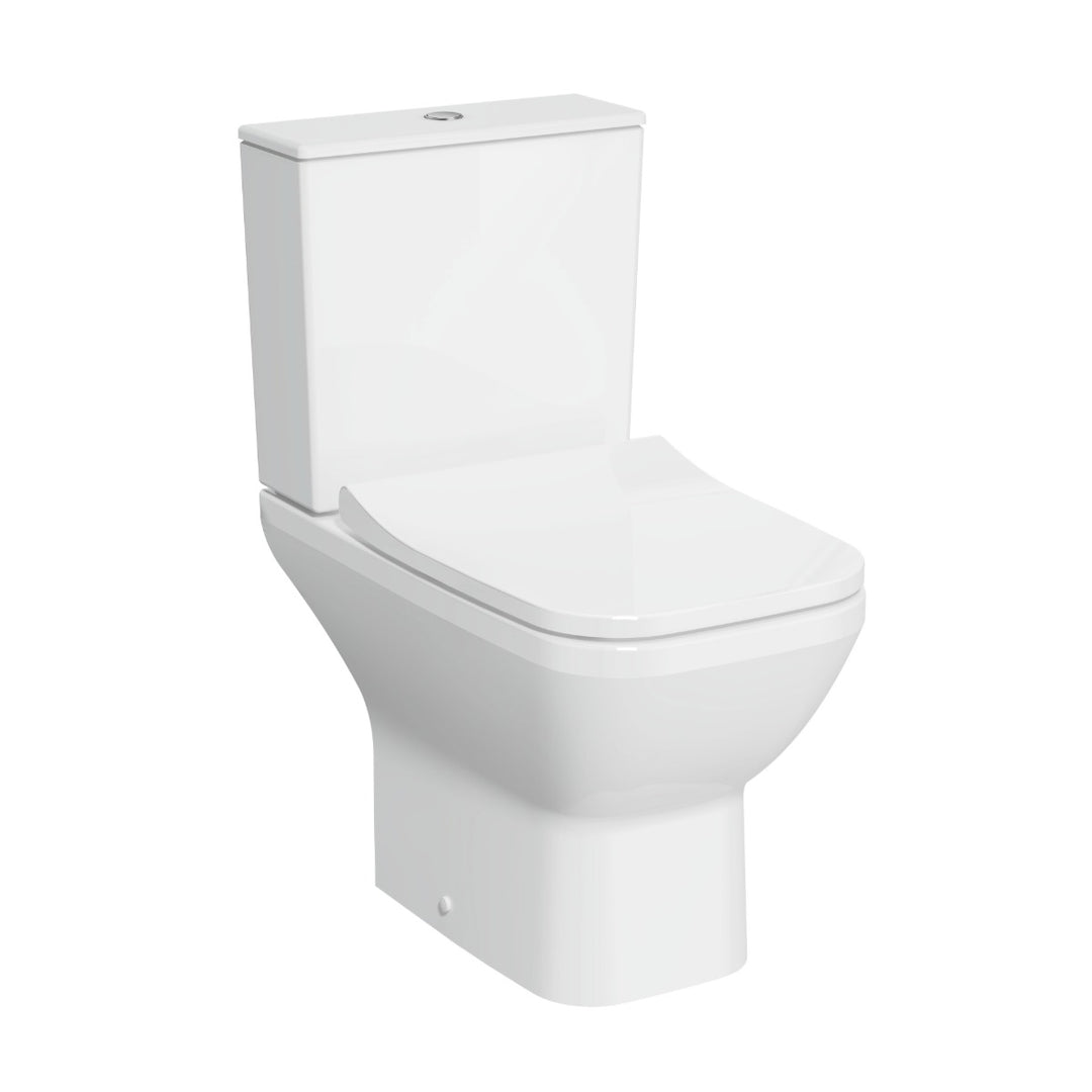 Vitra Integra Square Rimless Close Coupled Open Back Toilet with Soft Close Seat