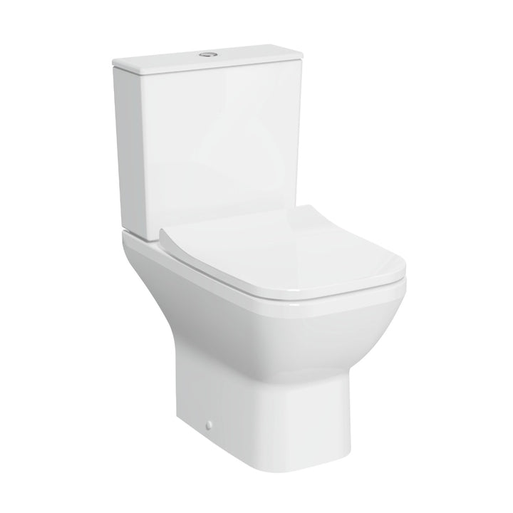 Vitra Integra Square Rimless Close Coupled Open Back Toilet with Soft Close Seat