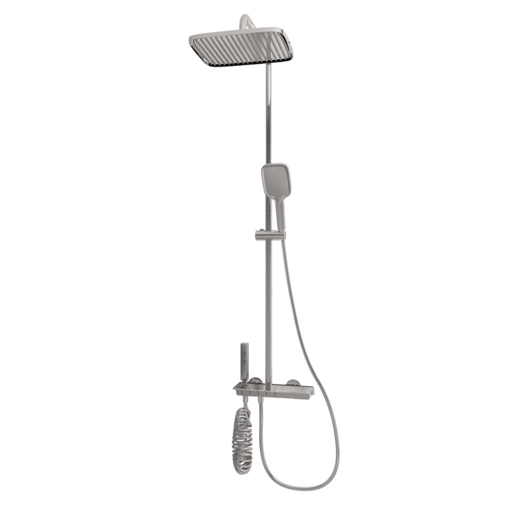 Exposed Thermostatic Shelf Shower Set - Chrome