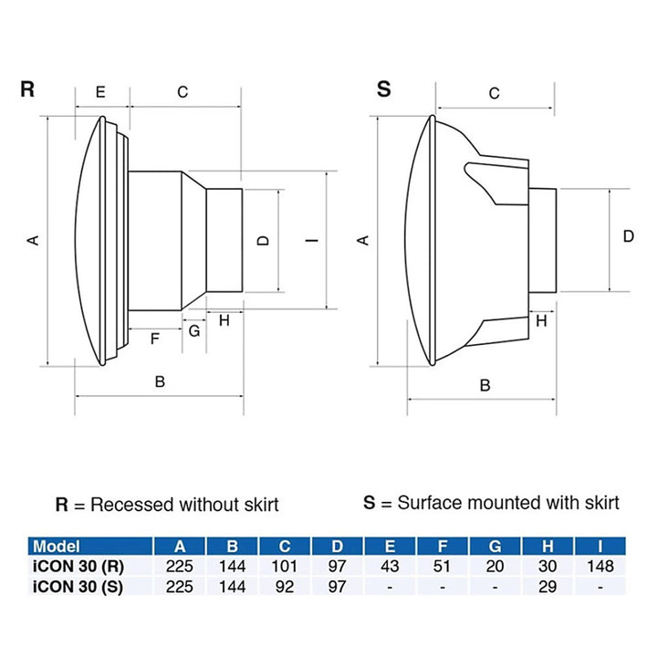 Airflow iCON 30 Extractor Fan Mains 100mm with Auto-Iris
