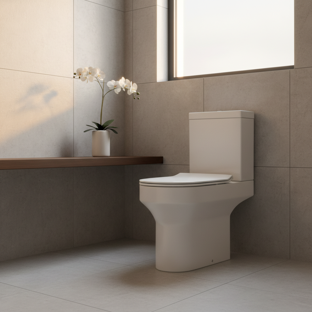 Harmony Rimless Comfort Height Close Coupled Toilet with Soft Close Toilet Seat