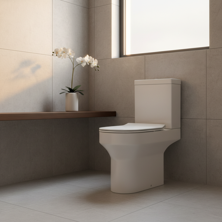 Harmony Rimless Comfort Height Close Coupled Toilet with Soft Close Toilet Seat
